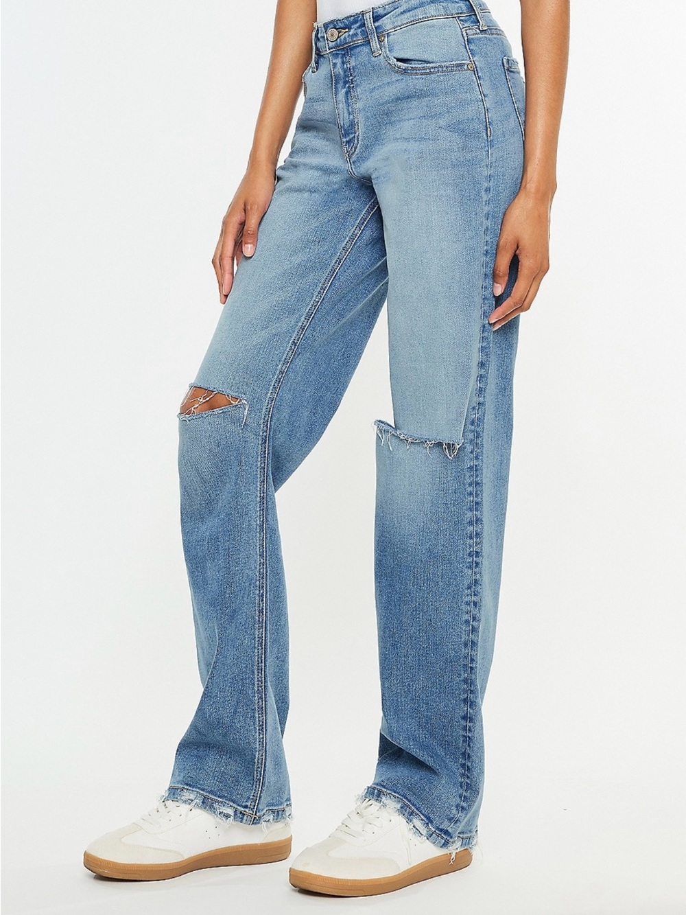 KanCan™ High Rise Open Ripped Straight Jean - Picture 3 of 7